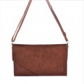 9161 -BROWN PU LEATHER CLUTCH BAG